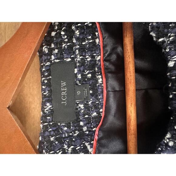 J.Crew Sparkling Blue Midnight Tweed Cropped Jacket Wool Blend Women’s size 10 - Picture 7 of 15